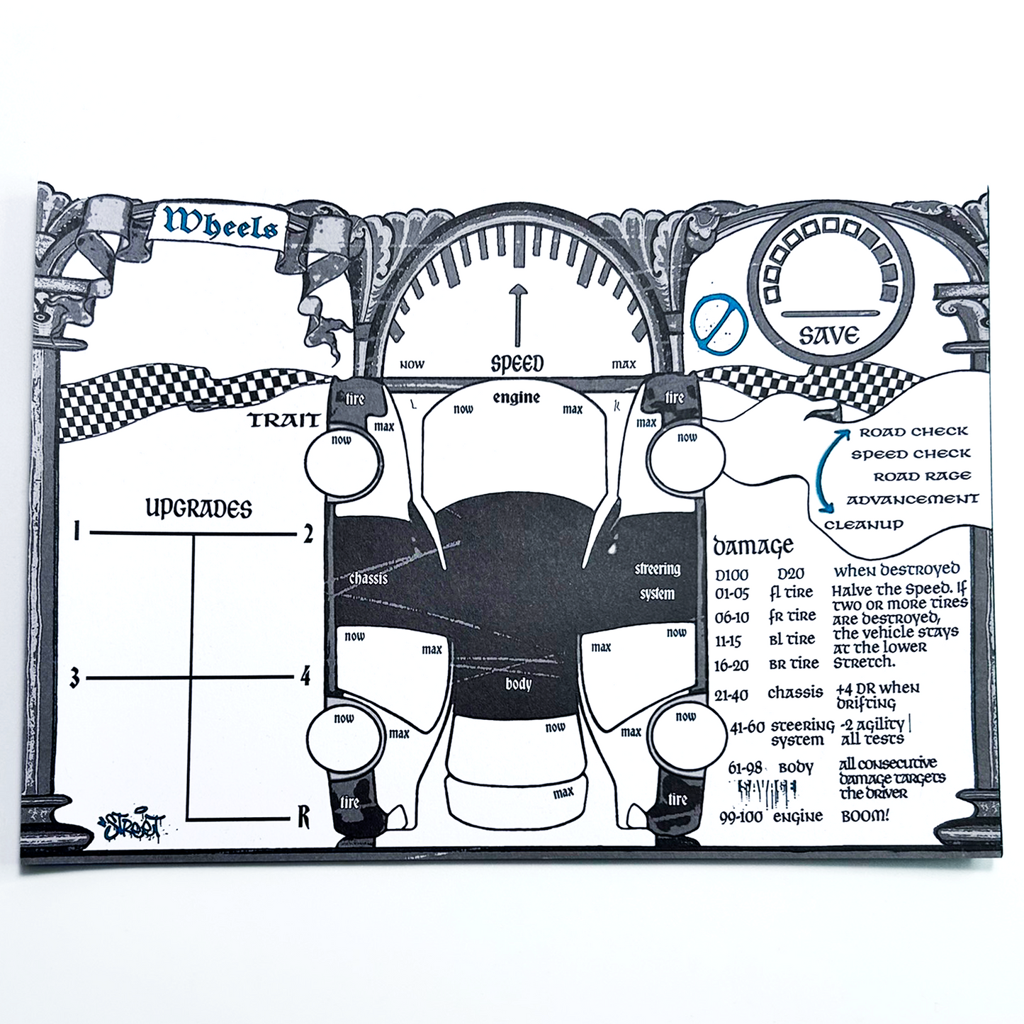 Wheels sheet notebook